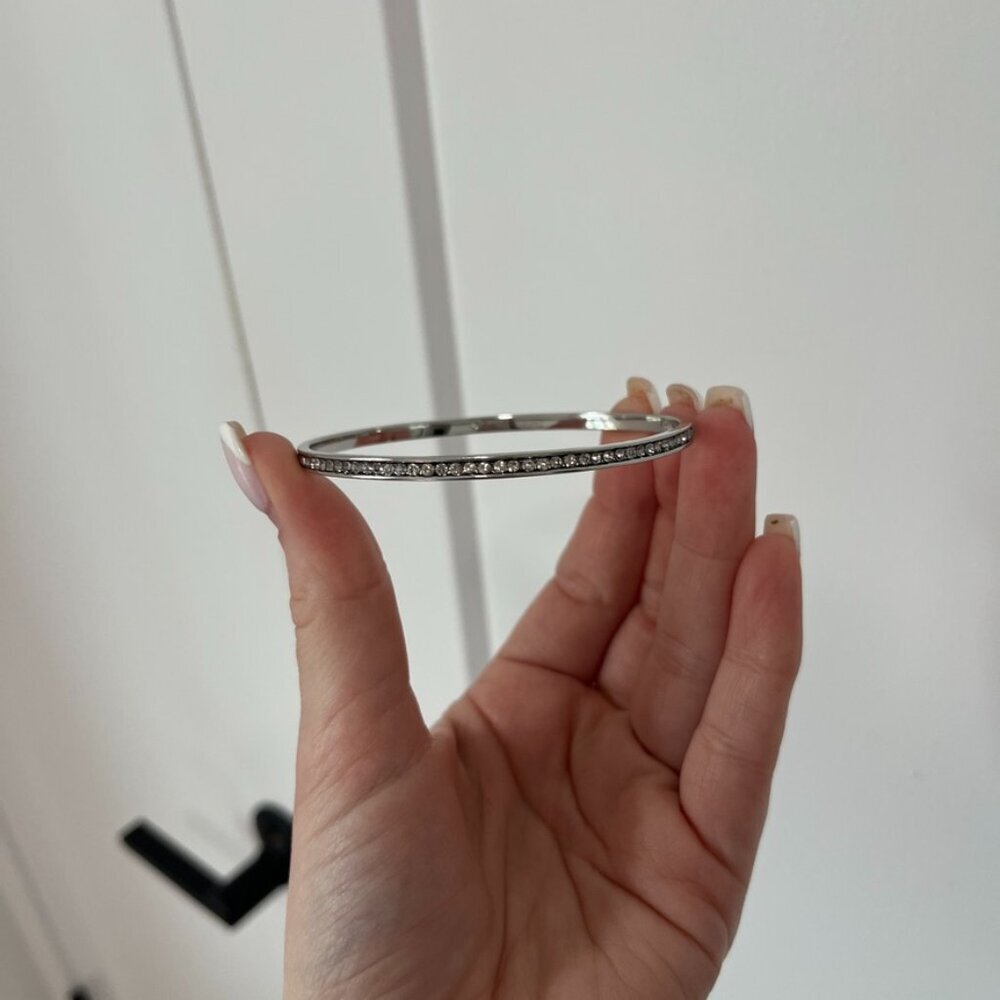 Coach Thin Silver Bangle Bracelet